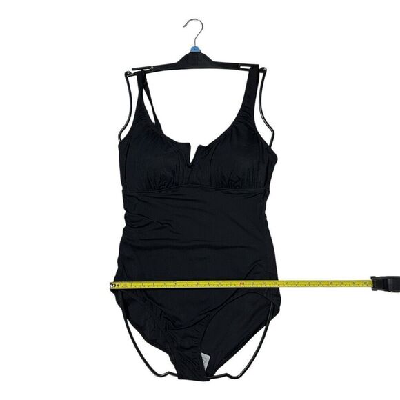 Anne Cole Women’s  Square Neck One Piece Swimsuit Large Color Black - Picture 8 of 10